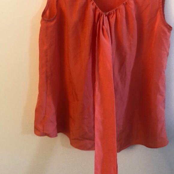 Gap Sleeveless Orange Coral Blouse With Front Tie Detail Size S - Picture 5 of 7